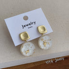 White Gold Foil Earrings