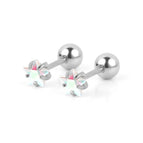 Steel Five-Pointed Star AB White Zirconium / 0.8*6*4 * 4mm