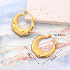 25x24mm (Needle Thickness:0.8mm) / Light Gold Rotating Embossed Earrings (Gold) / 1 Pair/Package