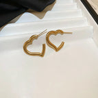 31# Steel Needle-Gold (Love Heart Stud Earrings)