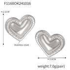 F1160-Silver Love Heart Earrings