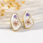 White background with purple flower