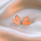 59# Silver Needle-Environmental Protection-Gold/1.3*1.1cm-Pearly Pink Love