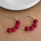 Ankara Red Earrings