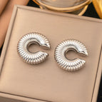 27 [Ag252] Threaded Ear Clip Steel Color