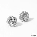 Silver Flower Earrings D2496