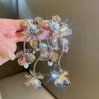 Silver flower earrings