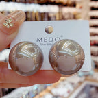 E03-039 Gray Large Pearl Stud Earrings (2.5cm)