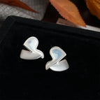 Brushed Heart-shaped Mother-of-Pearl - Silver Needle