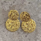 Pleated Round Stud Earrings