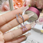 Earrings 0092 Pink diamond