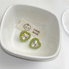 1362 Green Heart 925 Silver Needle