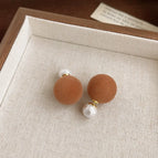 Double-sided Pearl Brown-Silver Needle
