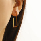 Geometric Square Earrings Gold