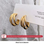 35# Silver Needle-Gold Multilayer Ring