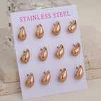 Water Drop Ed87 / Rose Gold / 6 Pairs/Card