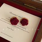 7#Rose Pearl Stud Earrings