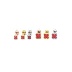 Four-leaf Red Surface (0.8x6x4mm) / 1 Piece Steel Color