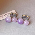 Pink and purple front and back wear earrings