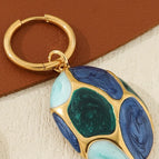 One Size / B / 1 Piece Enamel Oval Pendant Earrings
