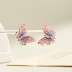 Handmade Butterfly Studs/Pink