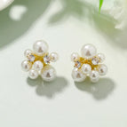 【Hot Sale】EH-1096 Popcorn Pearl Stud Earrings【Real Gold Plating Thickened Sapphire】
