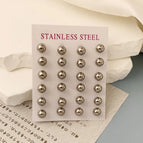 Silver / 8mm/12 Pairs