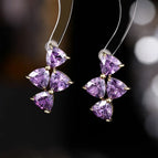Bow Zircon Earrings [Purple]