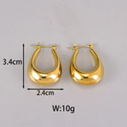 Oval Hollow Earrings Gold / 18K