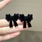 Premium Black Velvet Bowknot Earrings