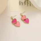 666-Heart-Shaped Drip Glazed Rose Red Pink
