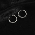E106 Twist Circle Earrings-Steel Color