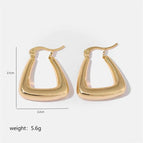 Gold / Flat Positive U-Shaped Earrings