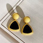 2404231A Black Triangle Earrings (S925 Silver Needle)