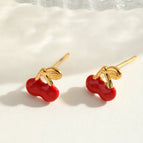Red Dripping Oil / Ear Studs