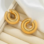 Thread Hollow Ear Clip Golden MS-205