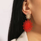 41#Red round sunflower