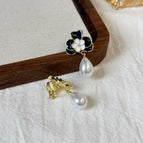 40#Ear Clip - Water Drop Shape Pearl Tassel