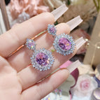 Earrings 0150 Pink diamond