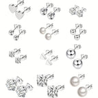 Average Size / Silver 12 Pairs Set
