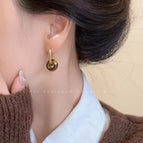Vintage Tiger Eye Stone Earrings