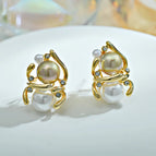 Champagne + White Pearl Earrings