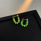 French Beaded Green Shell