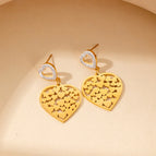 Golden Hollow Love Heart Earrings