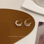 31# Gold Double Layer Pearl Earrings
