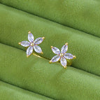 Light Purple Petal Zircon Open Ring One Piece