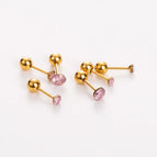 Gold / Pink Diamond Three Pairs