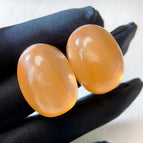 Light Orange Oval Jelly Stud Earrings