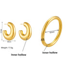 Gold Hollow Bracelet Earrings