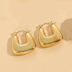 Square Hollow Earrings Gold
